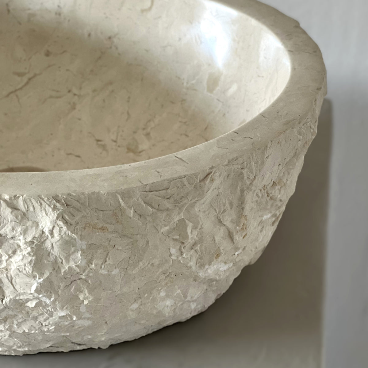 Kreminio marmuro praustuvas SANTORINI CREAM S Nr. 059