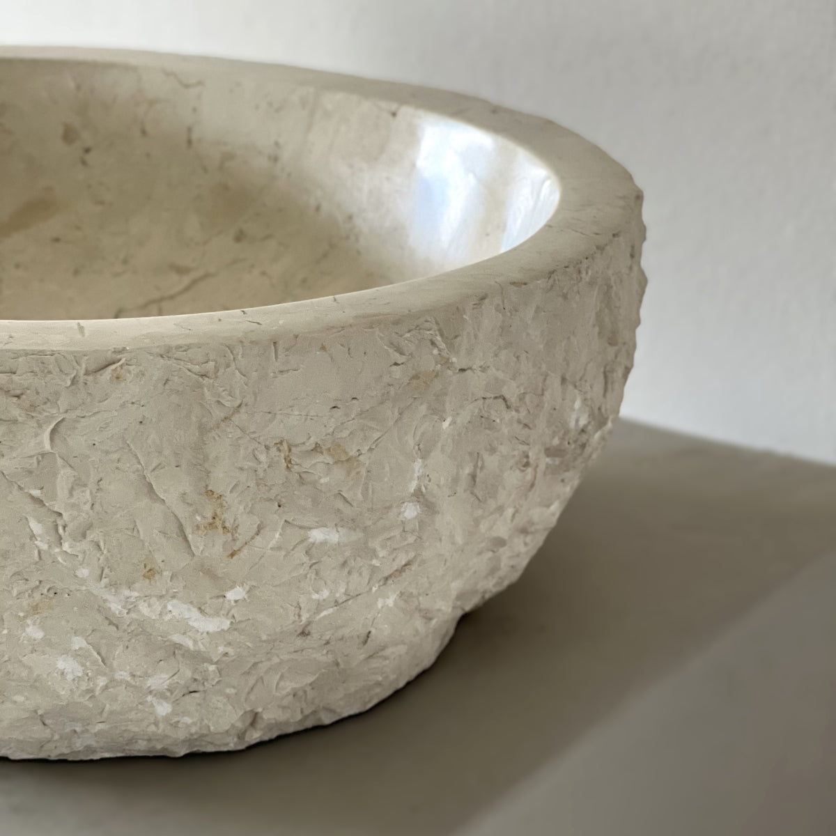 Kreminio marmuro praustuvas SANTORINI CREAM S Nr. 059