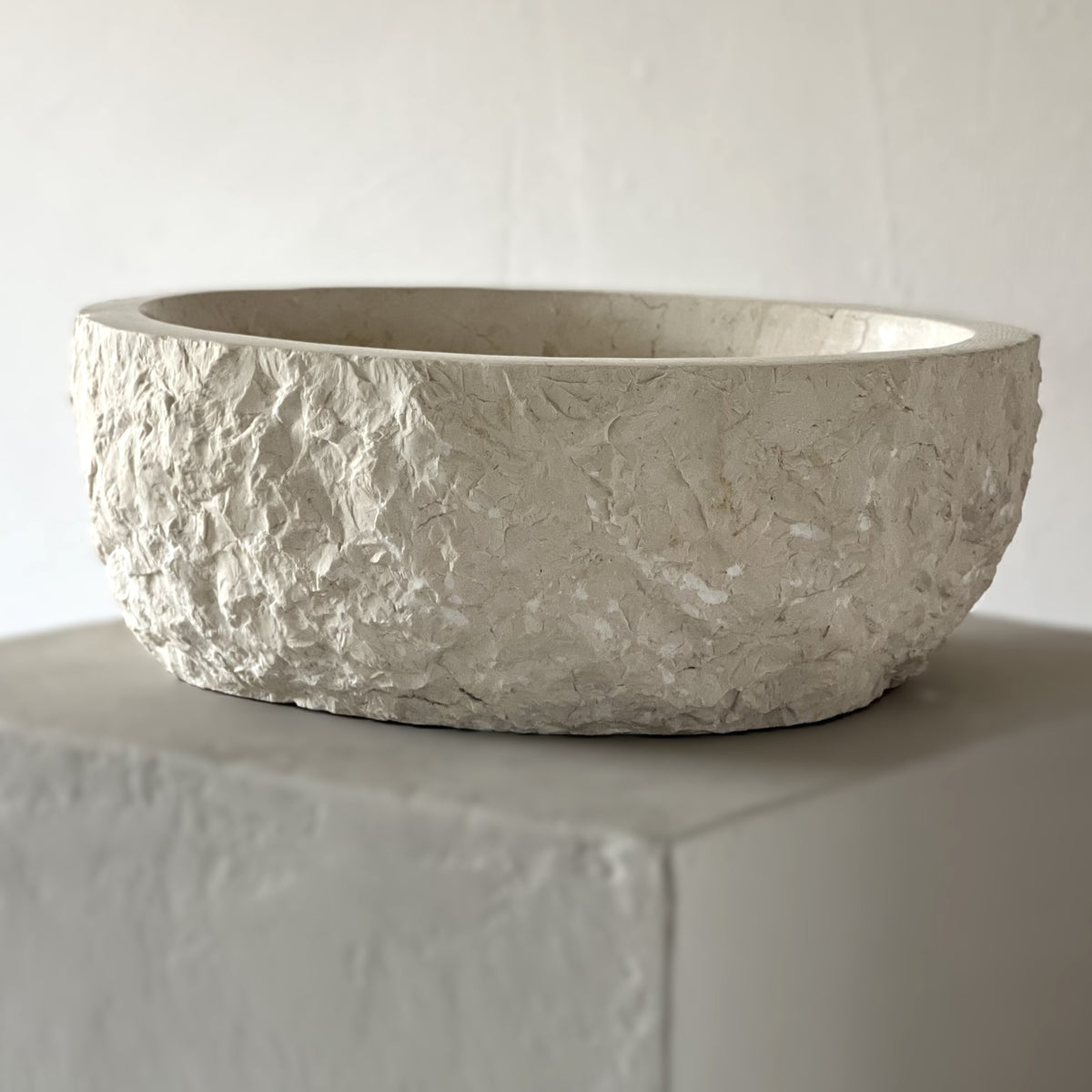 Kreminio marmuro praustuvas SANTORINI CREAM S Nr. 059
