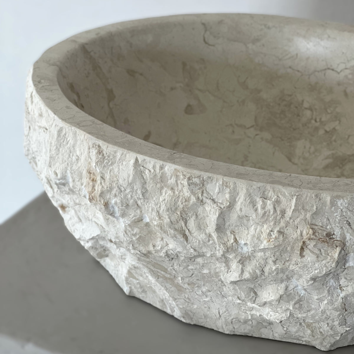 Kreminio marmuro praustuvas SANTORINI CREAM S Nr. 012