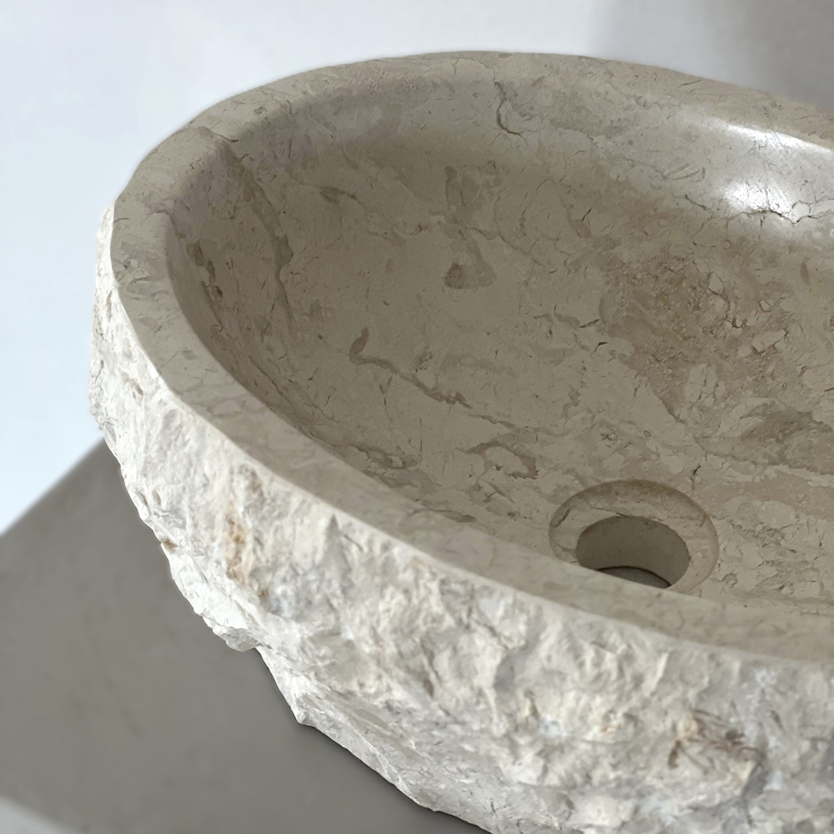 Kreminio marmuro praustuvas SANTORINI CREAM S Nr. 012