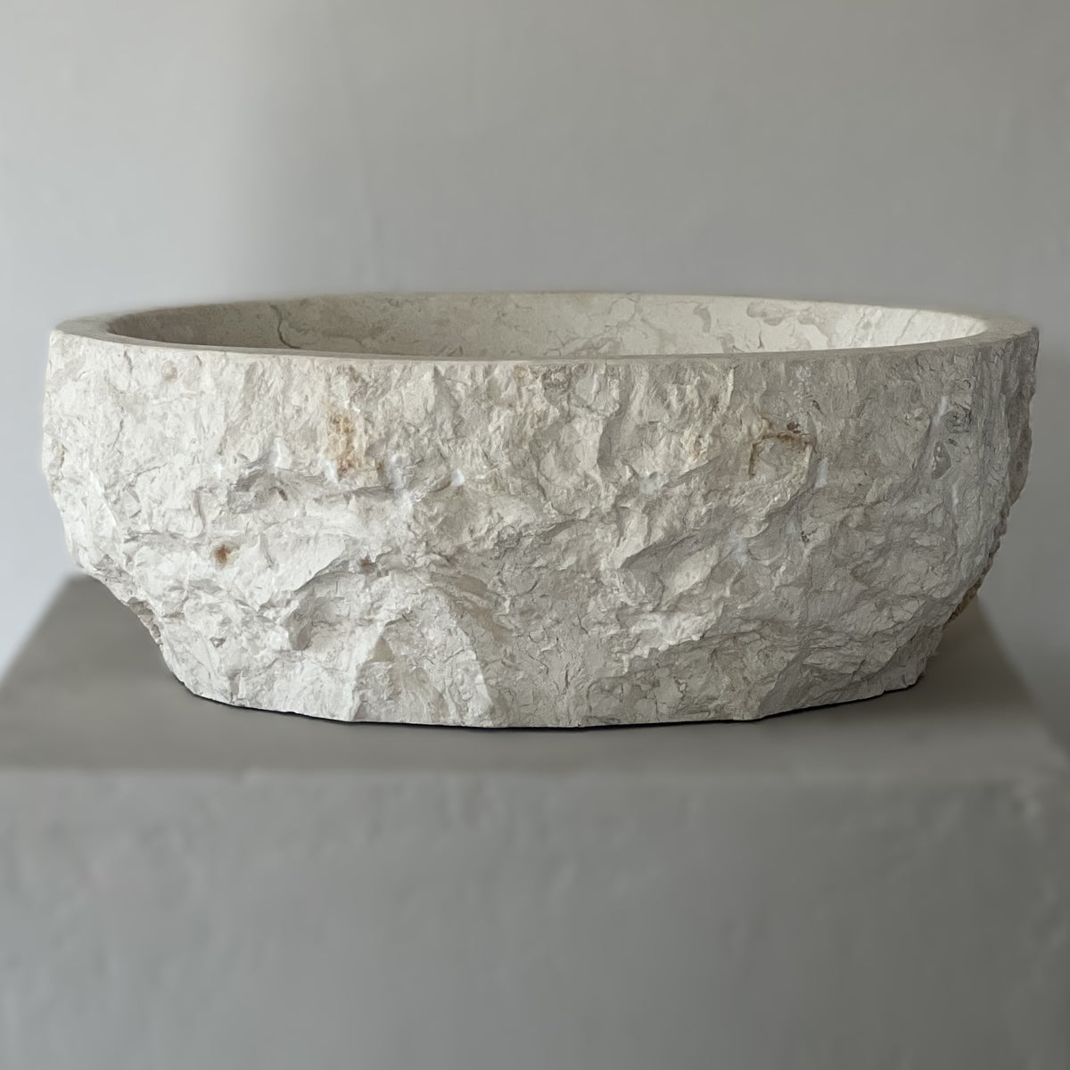 Kreminio marmuro praustuvas SANTORINI CREAM S Nr. 012