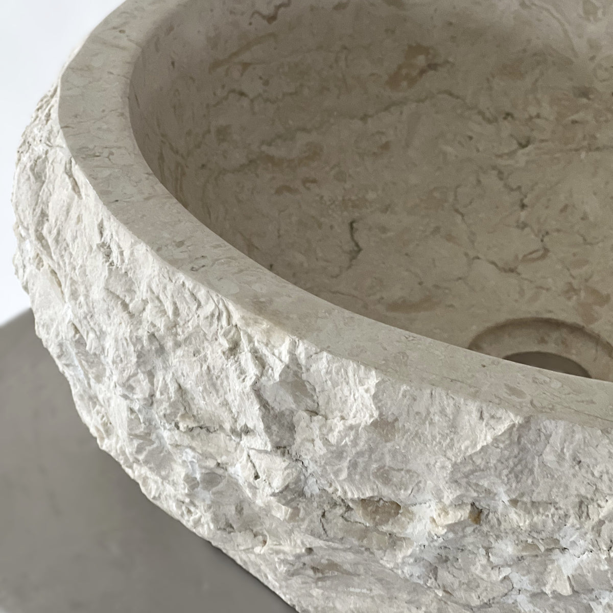 Kreminio Marmuro Praustuvas SANTORINI CREAM S NR. 025