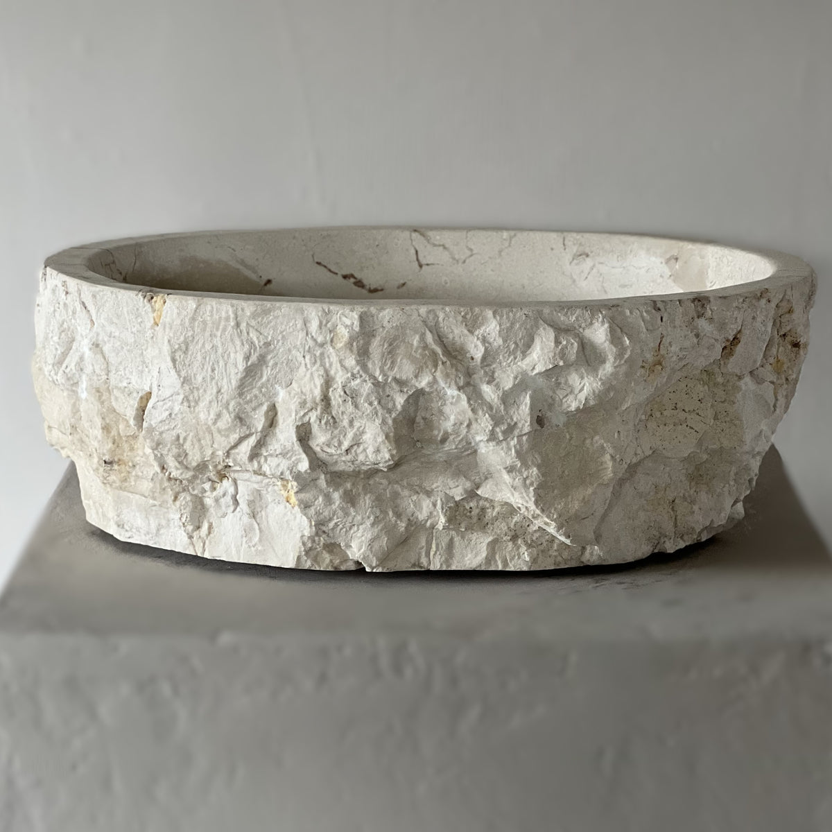 Kreminio Marmuro Praustuvas SANTORINI CREAM S NR. 05