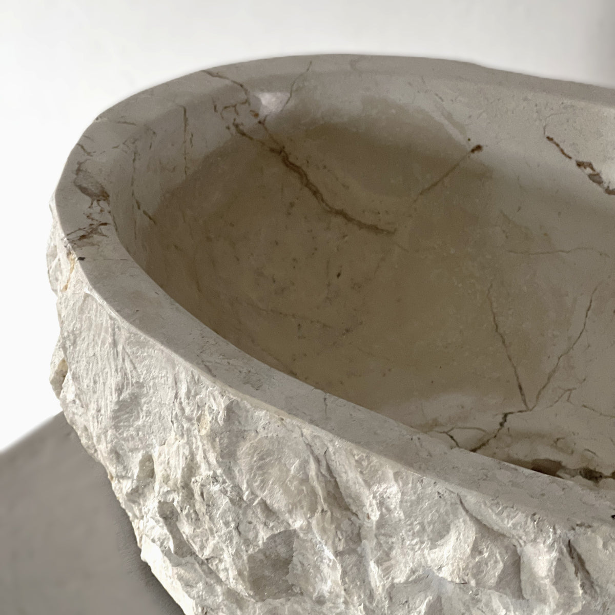 Kreminio Marmuro Praustuvas SANTORINI CREAM S NR. 05