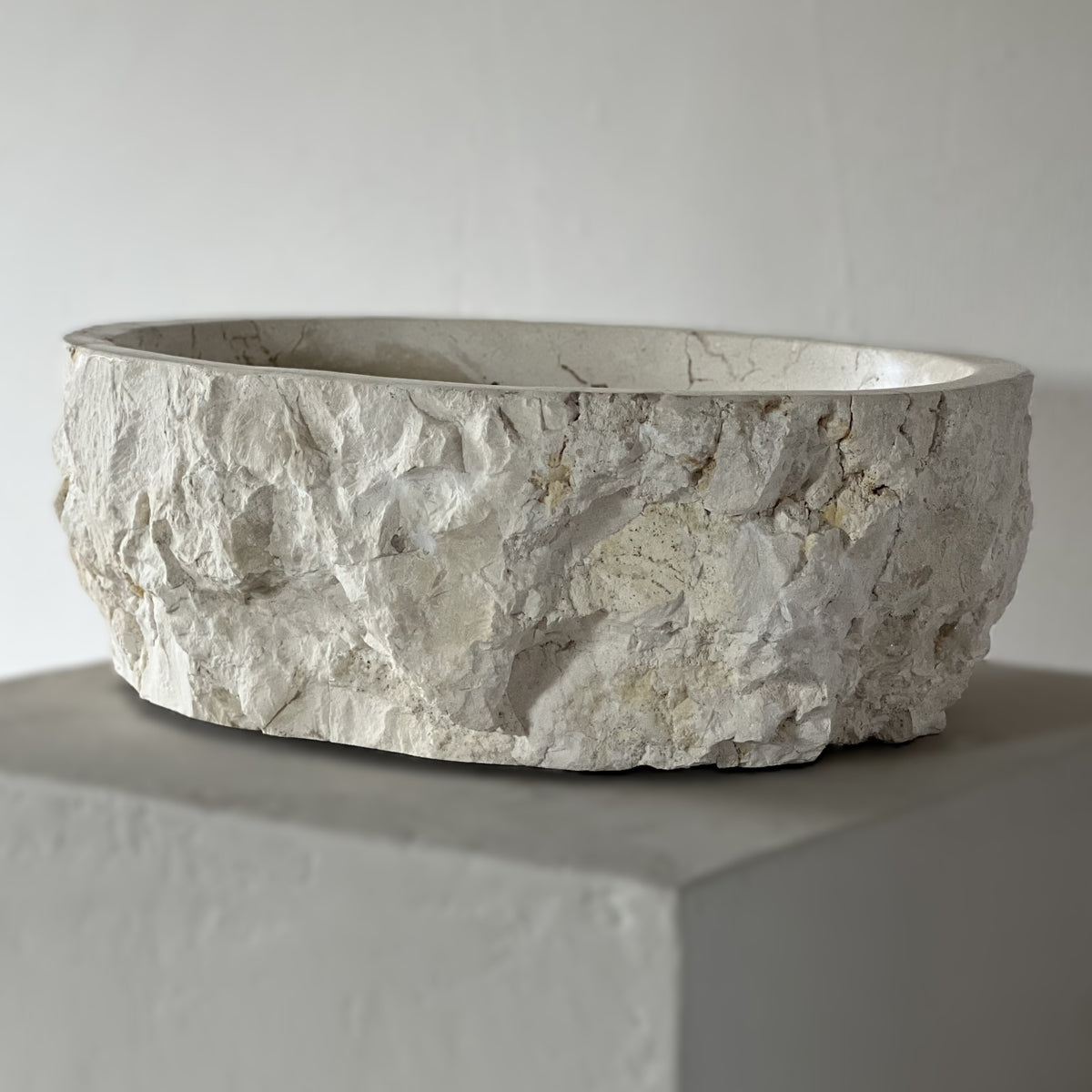 Kreminio Marmuro Praustuvas SANTORINI CREAM S NR. 05