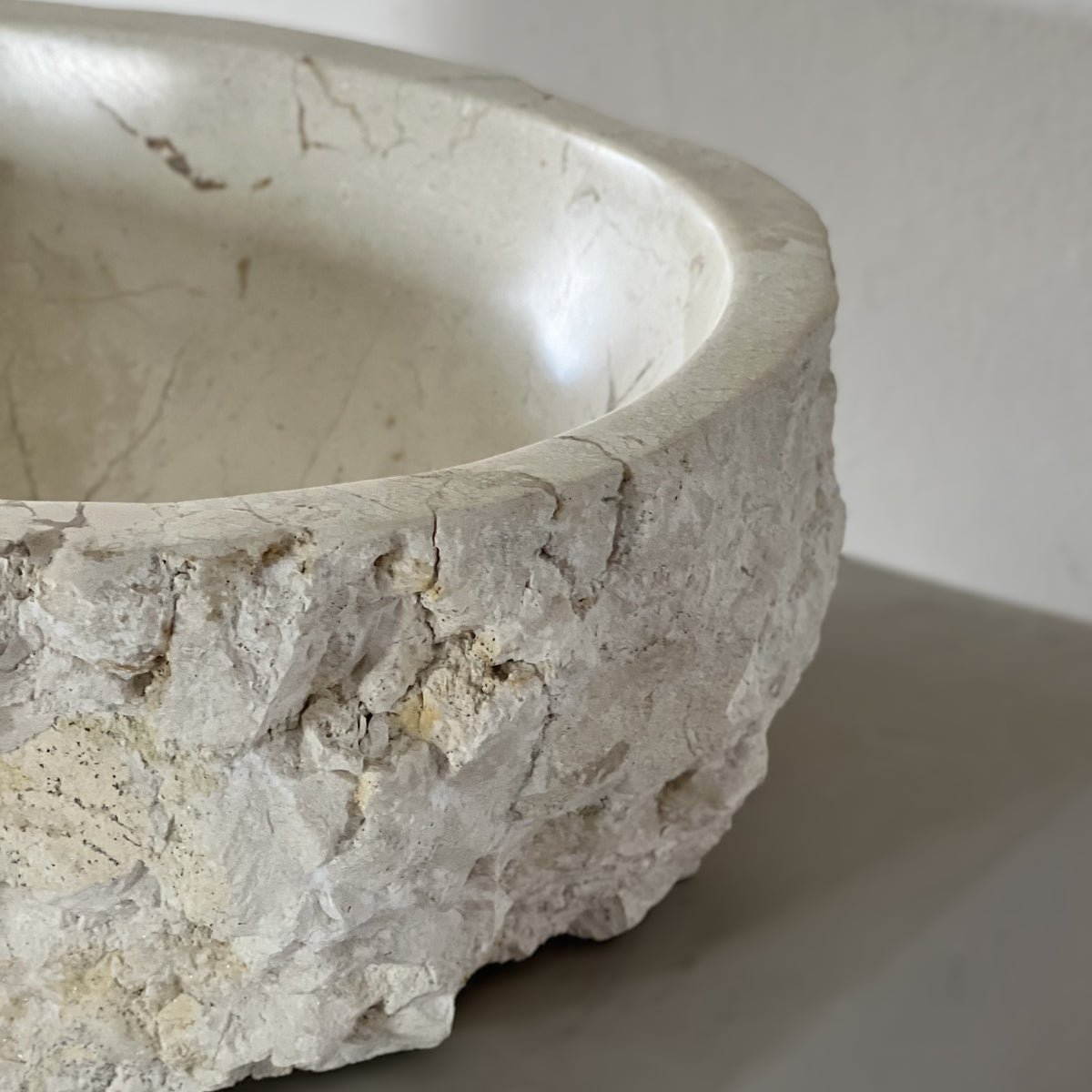 Kreminio Marmuro Praustuvas SANTORINI CREAM S NR. 05